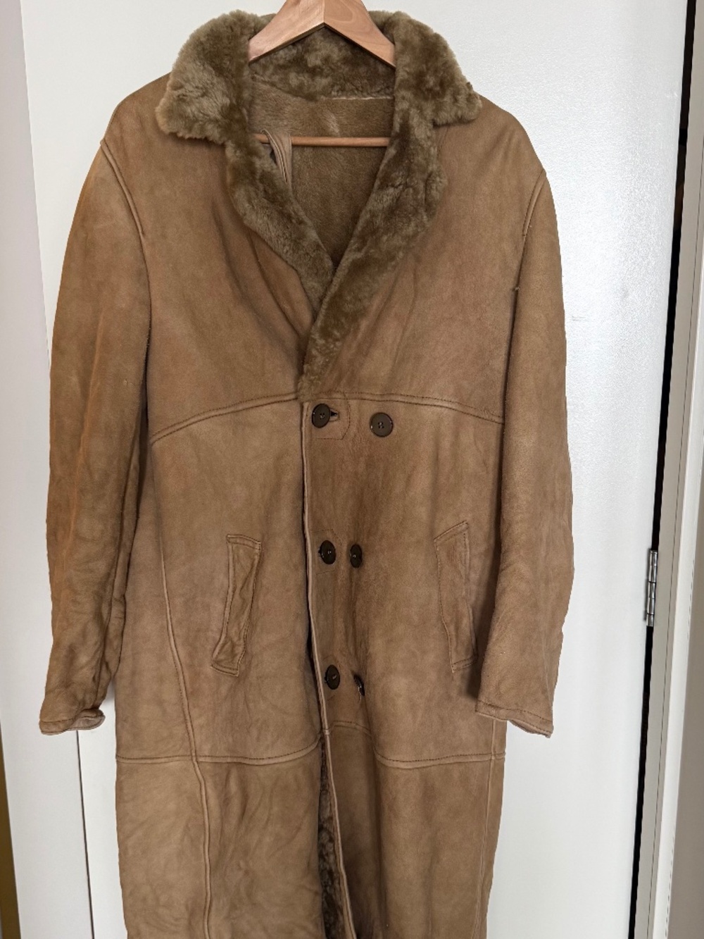 Sherling tan fur coat